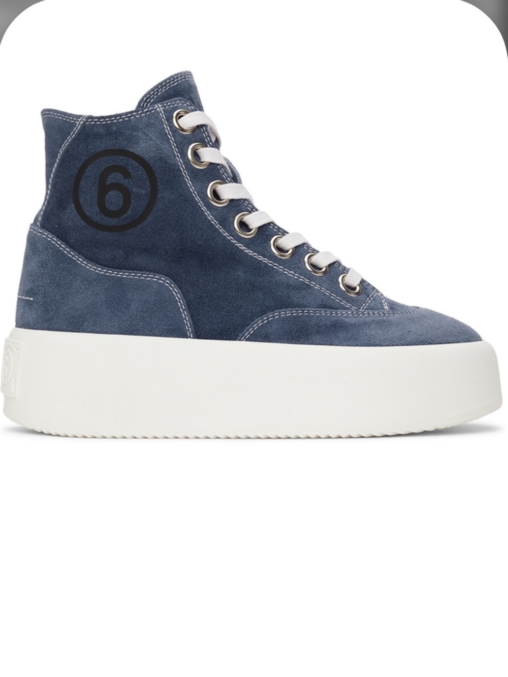 Women’s High-Top Suede Sneakers in Slate Blue
